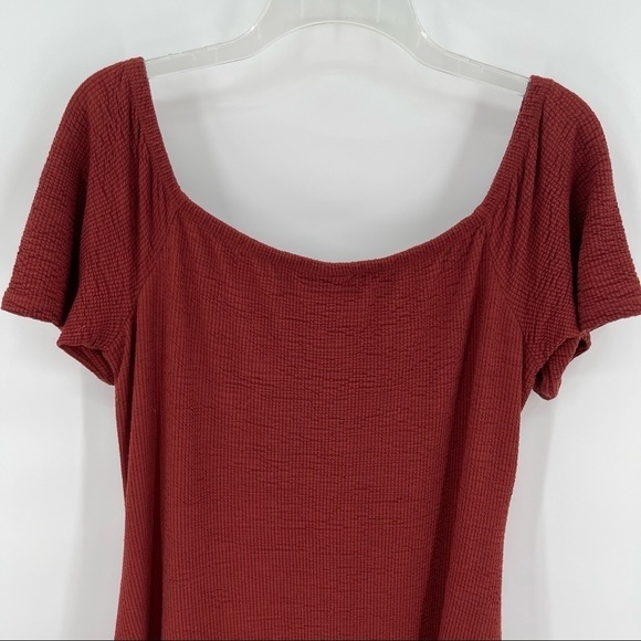 torrid on/off shoulder dress rust cinnamon short sleeves size 1X - Picture 7 of 7